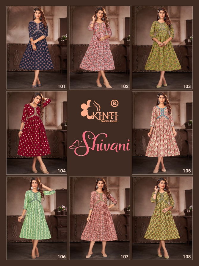 Shivani By Kinti Printed Embroidery Kurtis Wholesale Price In Surat
